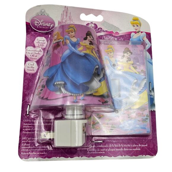 Disney Princess LED Night Light w/ Wall Plate & Automatic Timer Dusk Dawn NIB - Picture 1 of 4